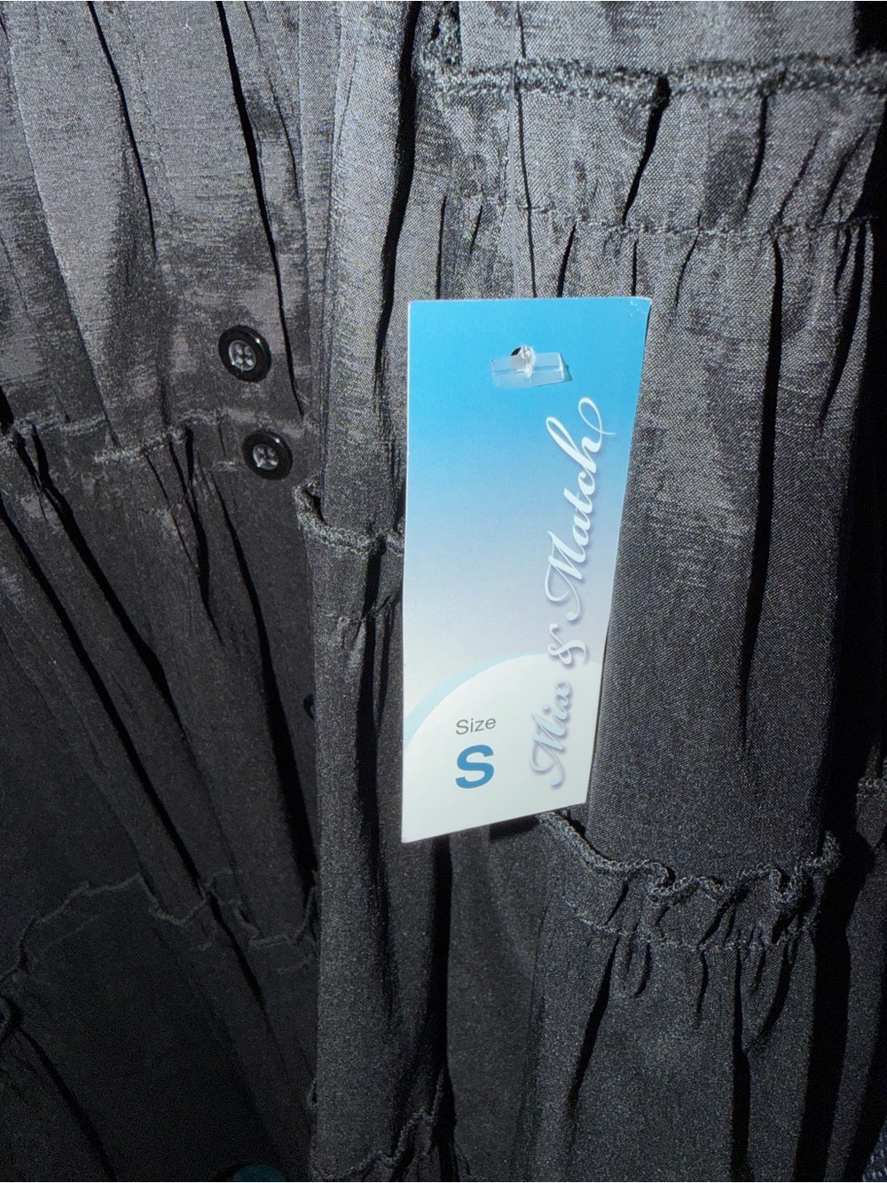 NWT Love Highlight Black Tiered Ruffle Dress Dramatic Statement Sleeves S - Picture 16 of 16
